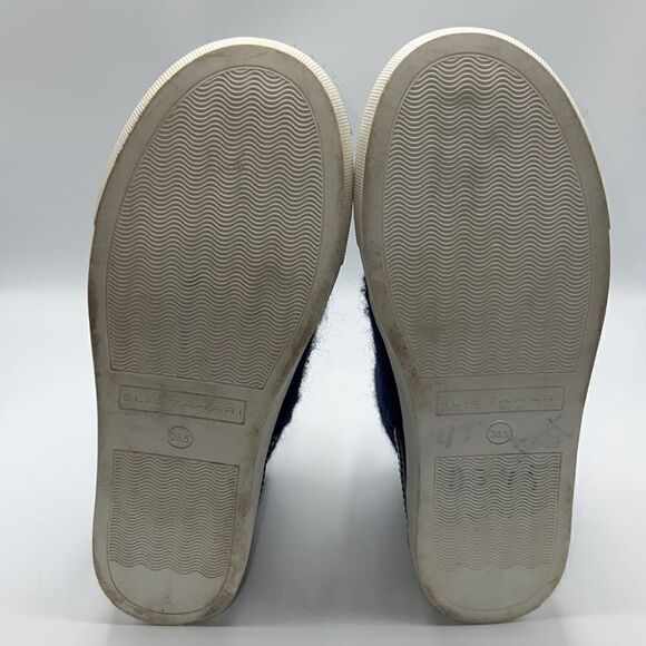 ELIE TAHARI Vortex Navy Blue Wool Lace Up High Top Sneakers-38.5/7.5 - Picture 8 of 9